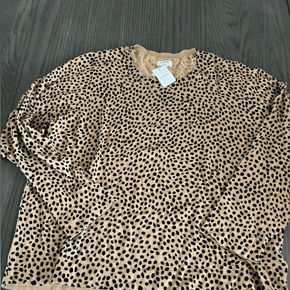 J. Crew Factory Cheetah Teddie Sweater - Picture 3 of 5